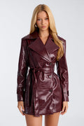 Status Symbol Croc Faux Leather Blazer Mini Dress