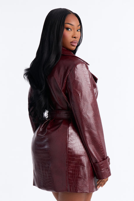 Status Symbol Croc Faux Leather Blazer Mini Dress