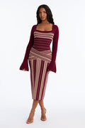 Stay In Line Bell Sleeve Sweater Midi Dress