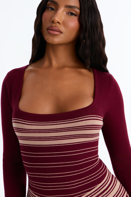 Stay In Line Bell Sleeve Sweater Midi Dress