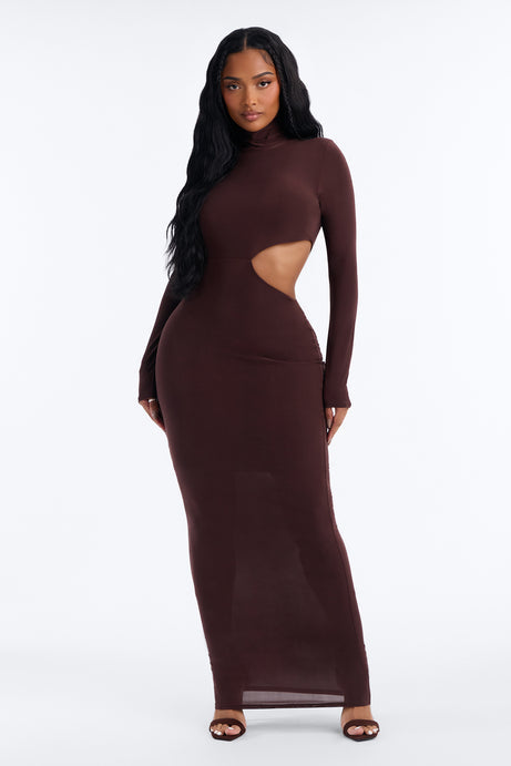 Maddy Long Sleeve Cut Out Maxi Dress