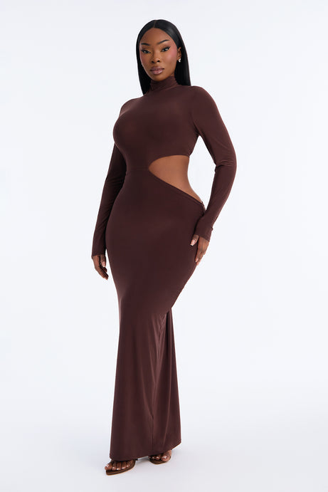 Maddy Long Sleeve Cut Out Maxi Dress