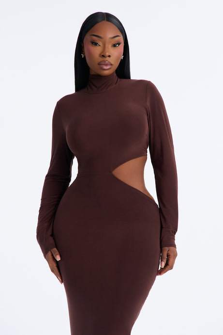 Maddy Long Sleeve Cut Out Maxi Dress