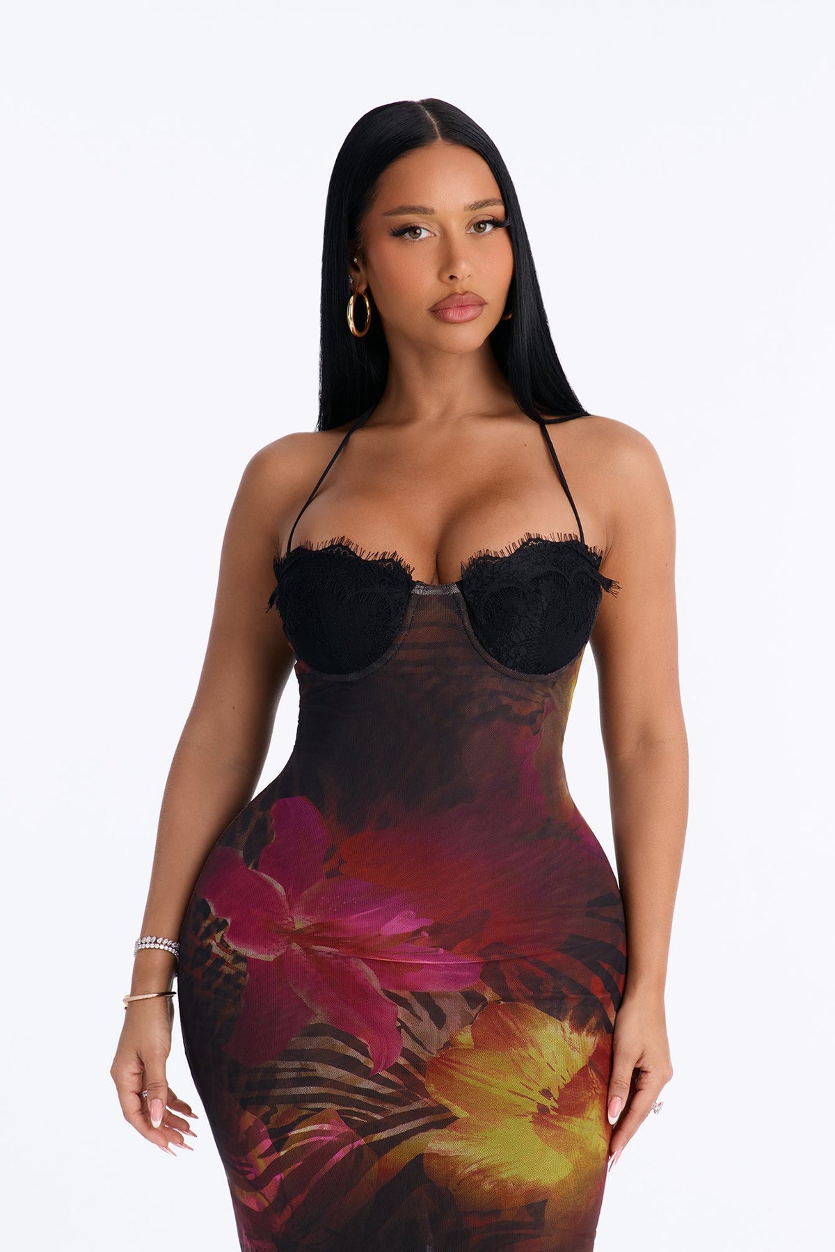 Bold Energy Mesh Maxi Dress